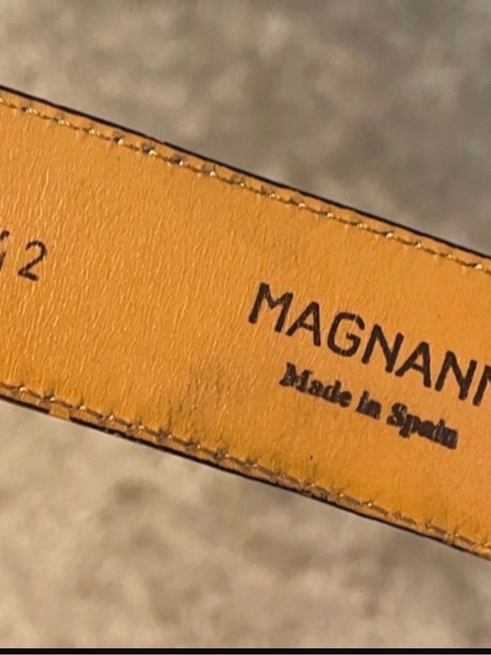 Magnanni Black Leather Belt Men’s Size 42 made in Spain